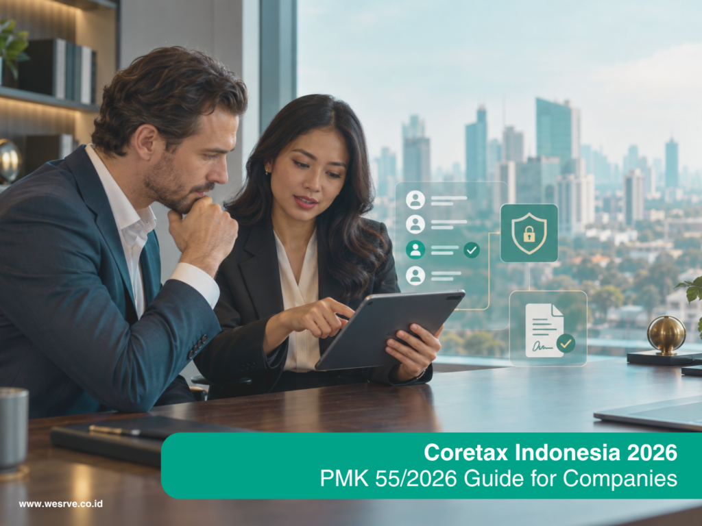 Coretax Indonesia 2026 PMK 55/2026 guide for companies and PT PMA tax compliance